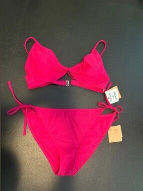 Shade & Shore Hot Pink Tie-Side Bikini Set